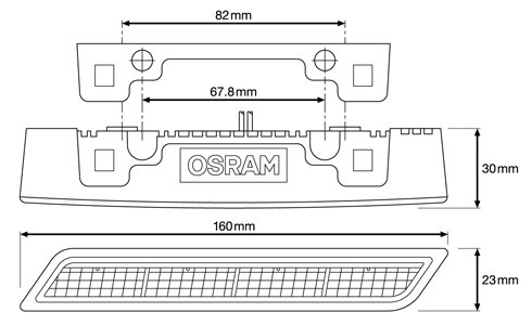 Światła OSRAM LEDriving PX4 - wymiary